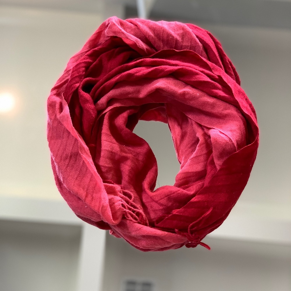 Red Ombré Fringe Scarf